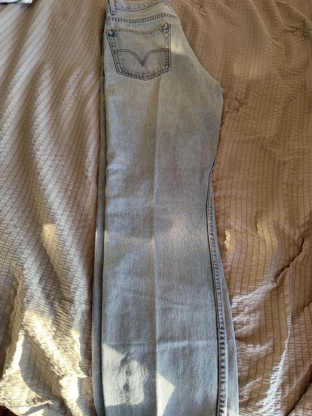 Vintage Levi's 505 Regular Fit Light Wash Jeans W34 - Picture 3 of 7